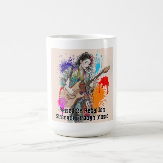 Caneca De Café Inspiração de Arte Guitarista de Mulher Japonesa P (Centro)