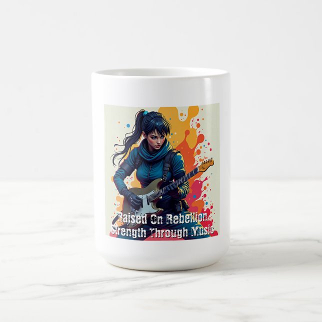 Caneca De Café Inspiração de Arte Guitarista de Ninja Personaliza (Centro)