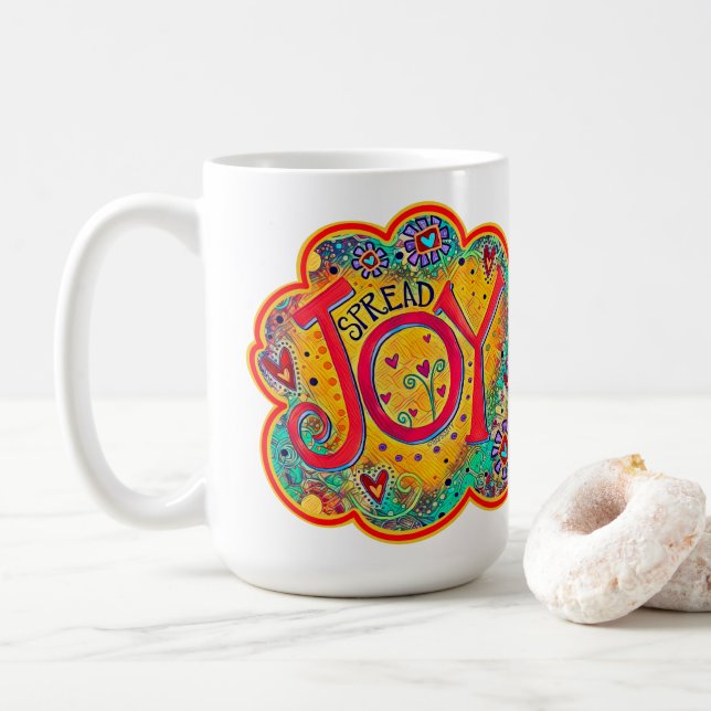 Caneca De Café Inspiração Espalhar Joy Inspirivity Café Mug (Com Donut)