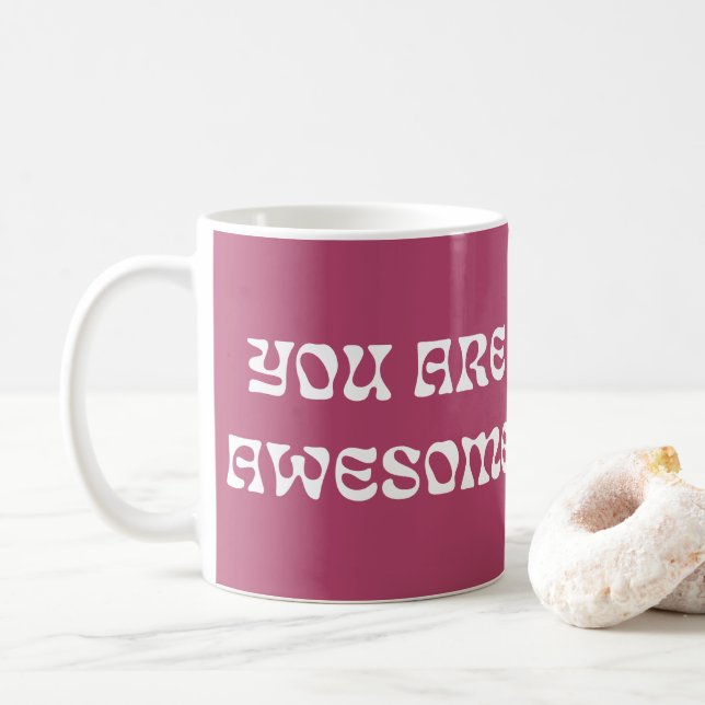 Caneca De Café Inspiração Motivacional Puro Você É Incrível (Com Donut)