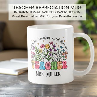 Caneca De Café Inspiração Personalizada de Professores de Flor Se