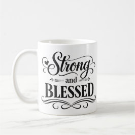 Caneca de Café Inspirador Forte e Abençoado