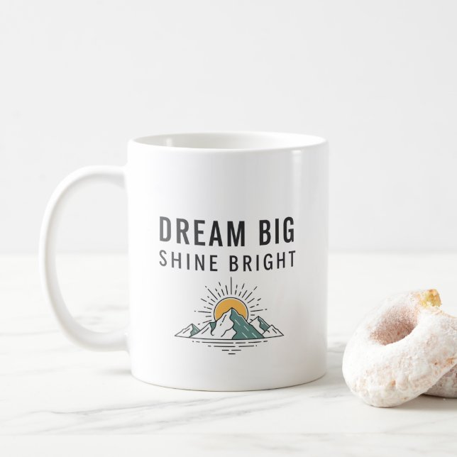 Caneca De Café Inspirational Adventure Mountain Quote Ceramic Mug (Com Donut)