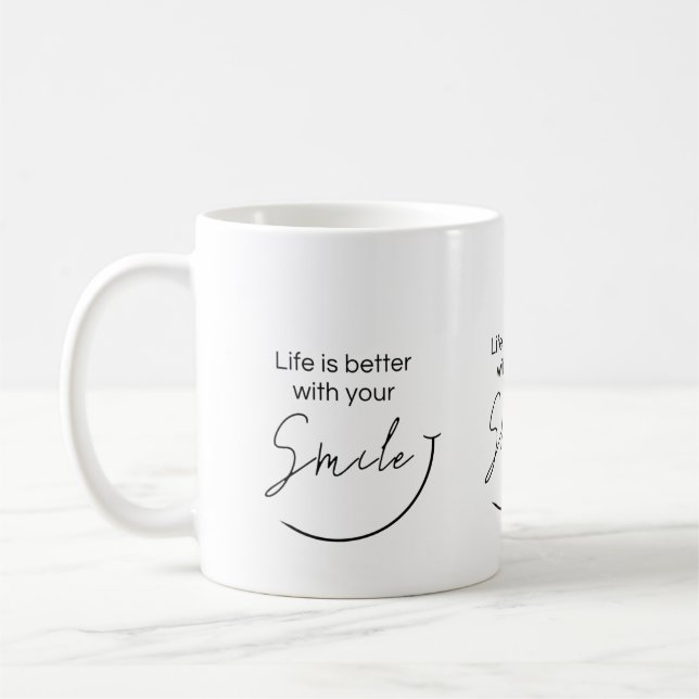 Caneca De Café Inspirational Minimalist Typography Quote Gift (Esquerda)