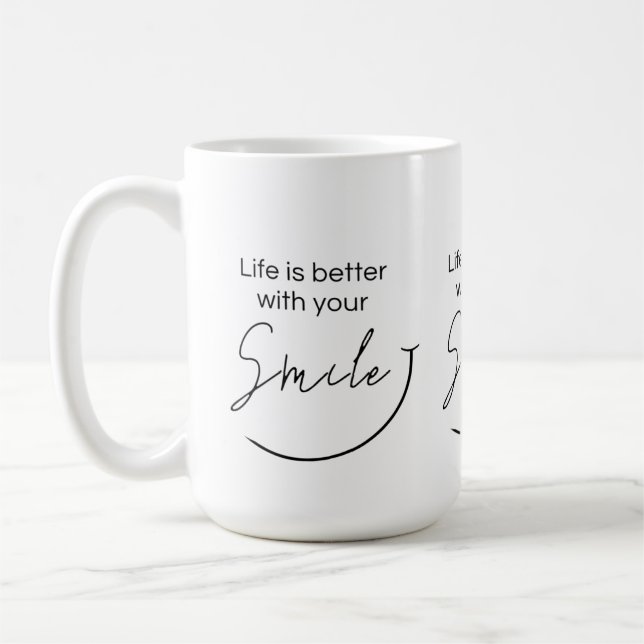Caneca De Café Inspirational Minimalist Typography Quote Gift (Esquerda)