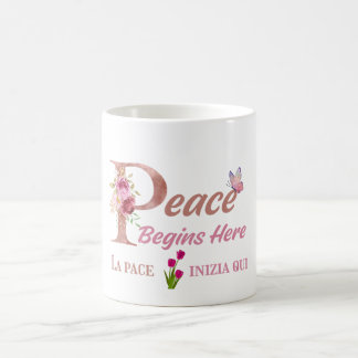 Caneca De Café Inspirational Peace Butterfly Art