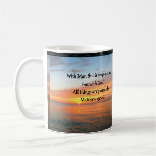 CANECA DE CAFÉ INSPIRING MATTHEW 19:26 DESIGN SUNRISE