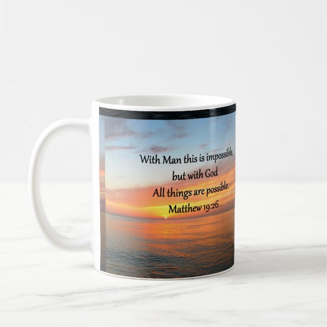 CANECA DE CAFÉ INSPIRING MATTHEW 19:26 DESIGN SUNRISE (Esquerda)