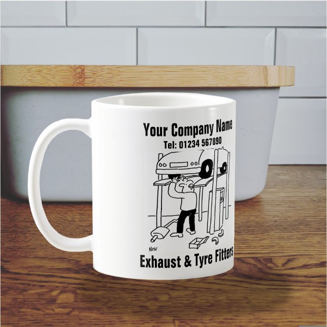 Caneca De Café Instaladores de Escape e Pneus de Oficina (Exhausts and Tyres Fitting Mug)