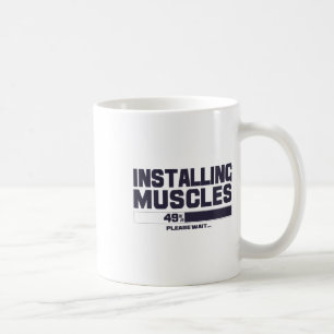 Caneca De Café Instalando Músculos Esporte Engraçado Academia Cam