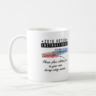 Caneca De Café INSTRUÇÕES PARA ELEITOR DE 2016 - Coloque um prega