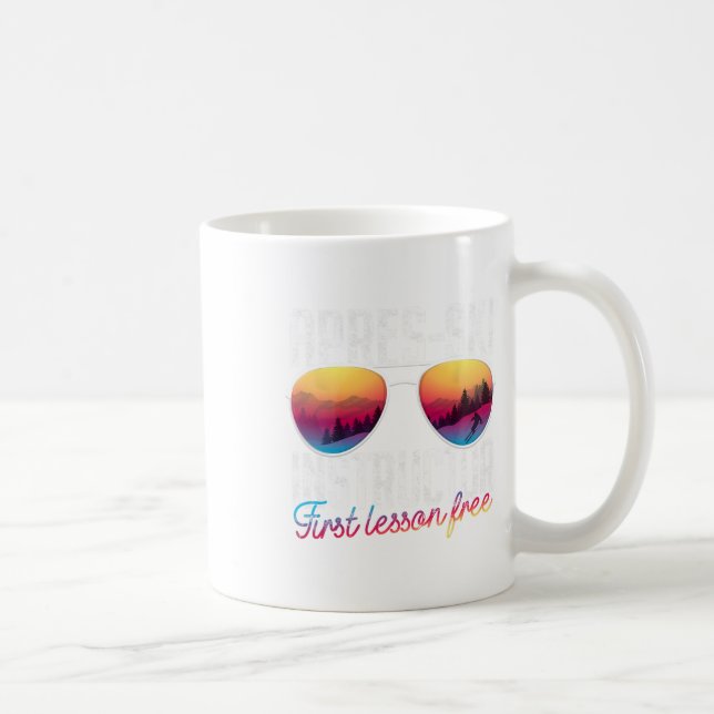 Caneca De Café Instrutor de Après Ski Primeira Lição Grátis Óculo (Direita)