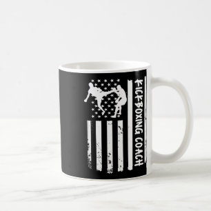Caneca De Café Instrutor de Kickboxing Bandeira Americana Mulhere