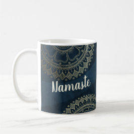 Caneca De Café Instrutor de Meditação Yoga Dourado Mandala Marinh