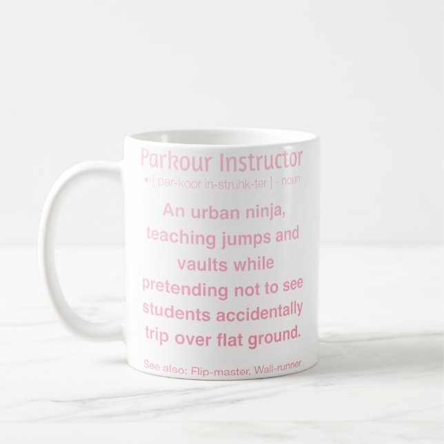Caneca De Café Instrutor de Parkour Divertido (Esquerda)