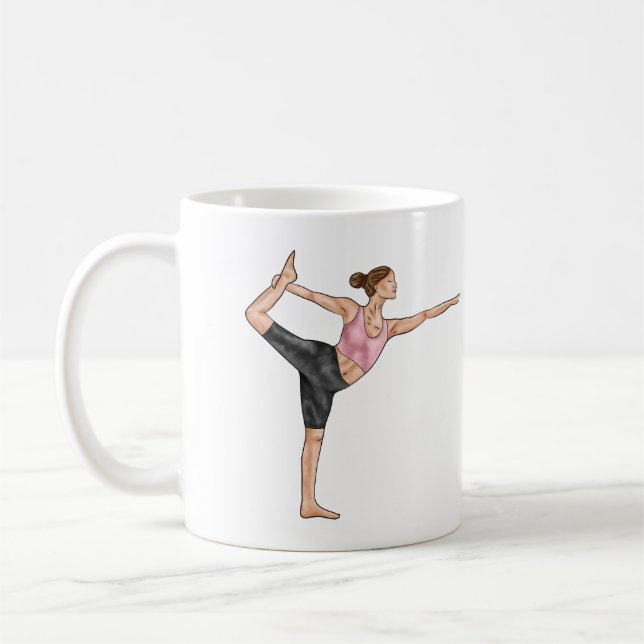 Caneca De Café Instrutor de Yoga Professor de Dança Pose Nome Pes (Esquerda)