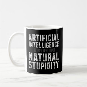 Caneca De Café Inteligência artificial Estupidez Natural -