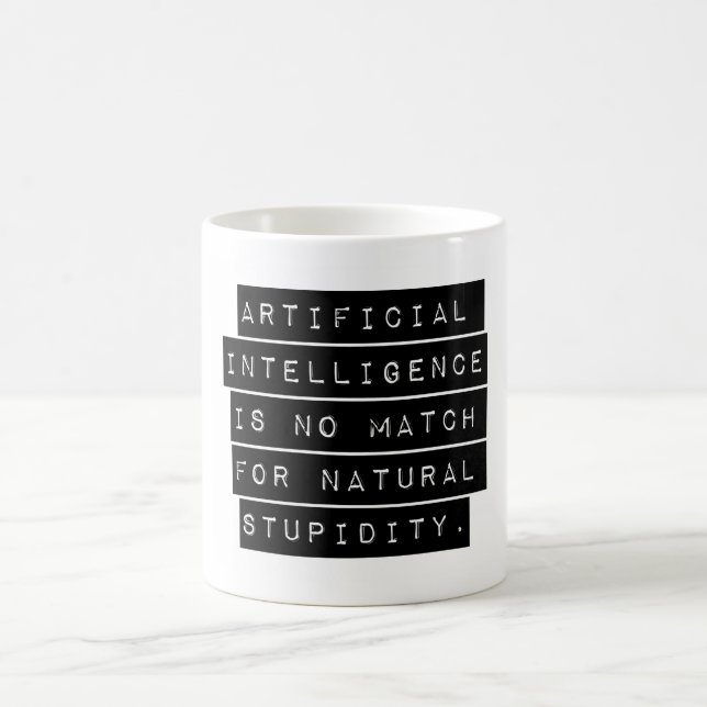 Caneca De Café Inteligência Artificial Não Corresponde (Centro)