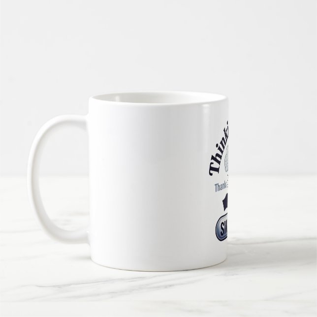 Caneca De Café Inteligência Artificial Pensando maior Humor (Esquerda)