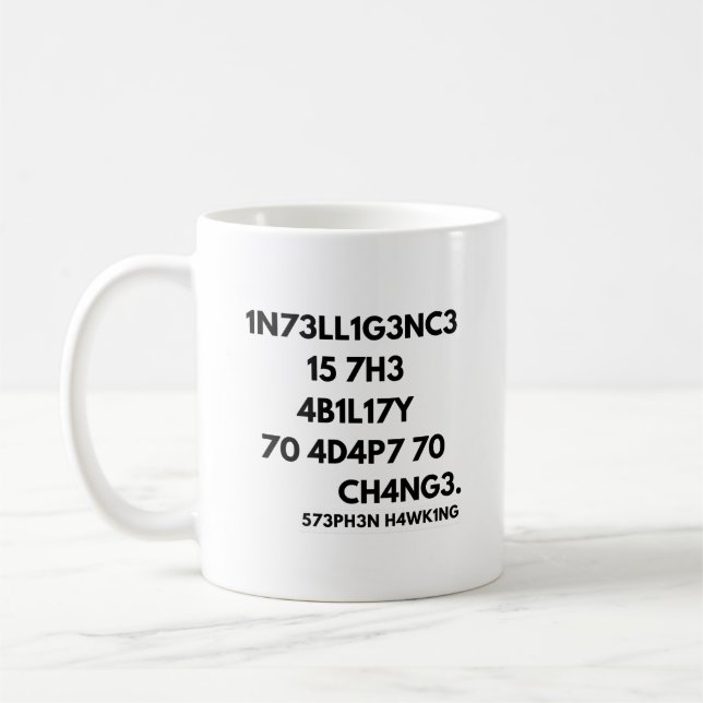 Caneca De Café Inteligência É A Capacidade De Se Adaptar À Mudanç (Esquerda)