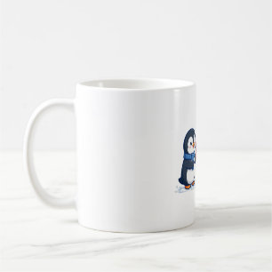 Caneca De Café Intercâmbio de Presentes de Pinguins Arte de Natal