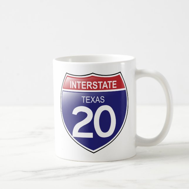 Caneca De Café Interstate 20 no Texas Mug (Direita)