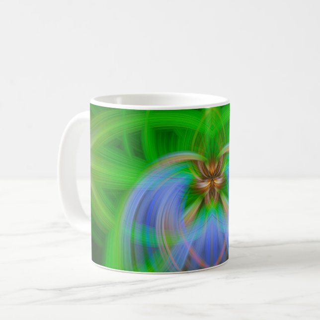 Caneca De Café Intricidade Verde (Frente Esquerda)