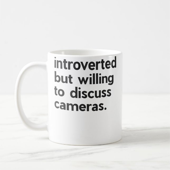 Caneca De Café Introvertido Mas Disposto a Discutir Fotografia Ph (Esquerda)