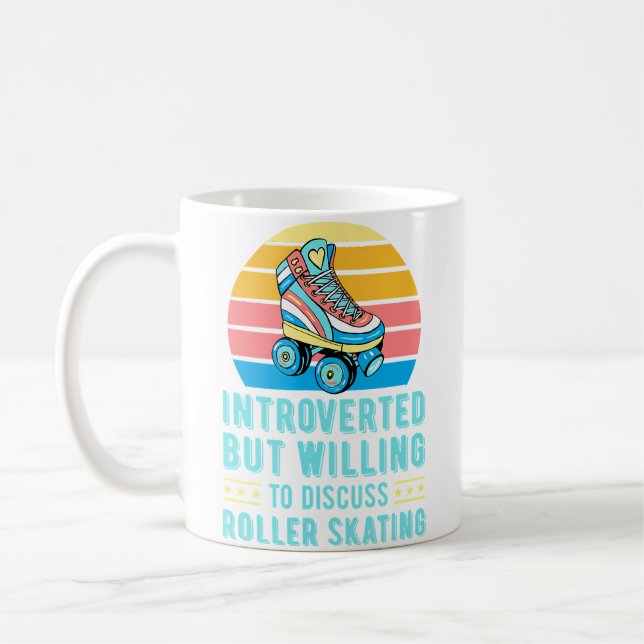 Caneca De Café Introvertido Mas Disposto a Discutir Patinação Sob (Esquerda)