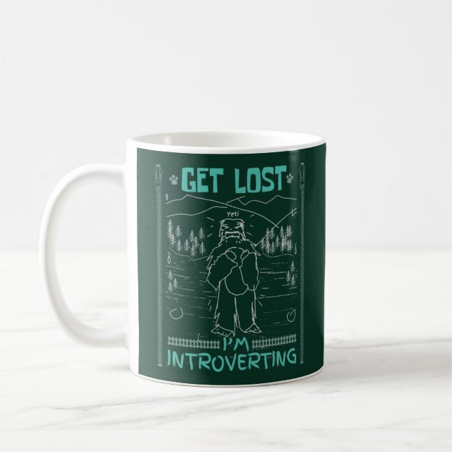 CANECA DE CAFÉ INTROVERTIMENTO DE COTAS FUNNADAS - ENGRAÇADO YETI (Esquerda)