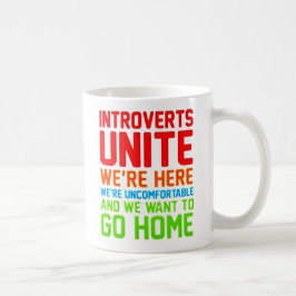 CANECA DE CAFÉ INTROVERTS UNIDOS ESTAMOS AQUI SOMOS INCONFORTÁVEI