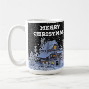Caneca De Café Inverno Cena de Neve Feliz Feriado de Natal