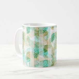 Caneca De Café Inverno contínuo Natal verde bege pinhas t
