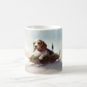 Caneca De Café Inverno da neve do Natal da Beagle