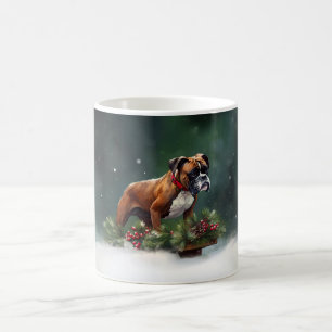 Caneca De Café Inverno de neve de Natal Boxer