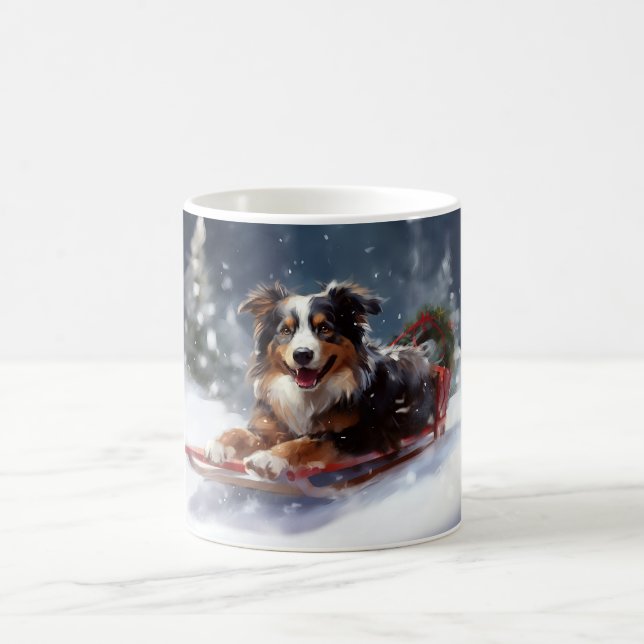 Caneca De Café Inverno de neve de Natal em Shepherd australiano (Centro)