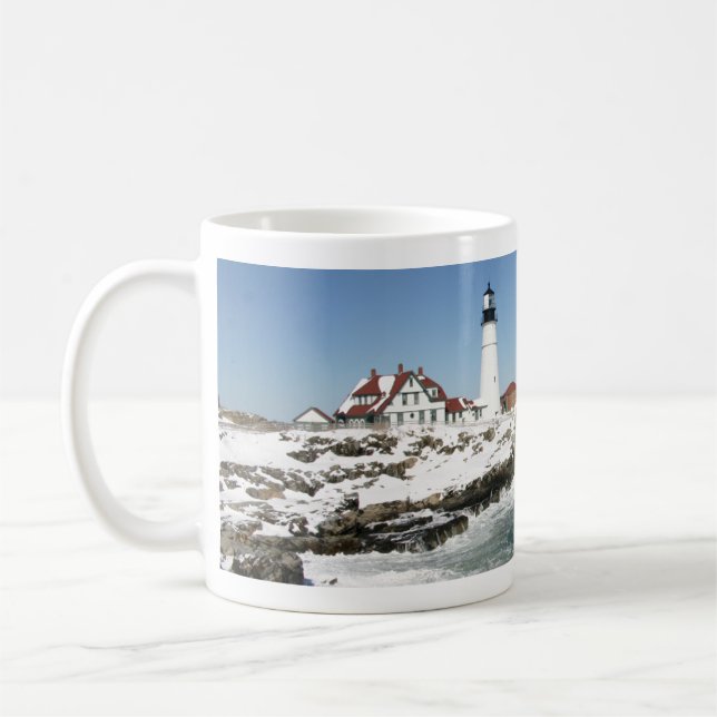 Caneca De Café Inverno em Portland Head Light (Esquerda)