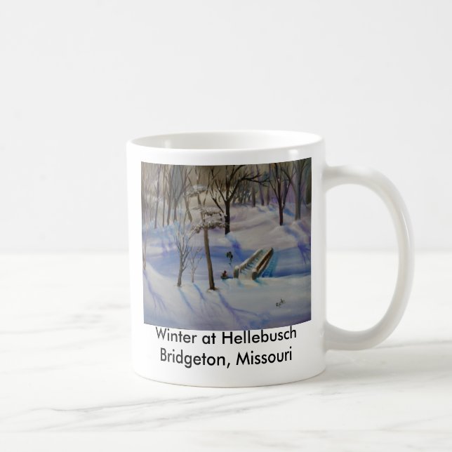 Caneca De Café Inverno Sleding, inverno em HellebuschBridgeton,… (Direita)