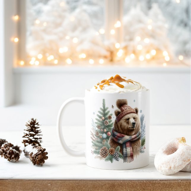 Caneca De Café Inverno Vibes Grizzly Bear - (Criador carregado)