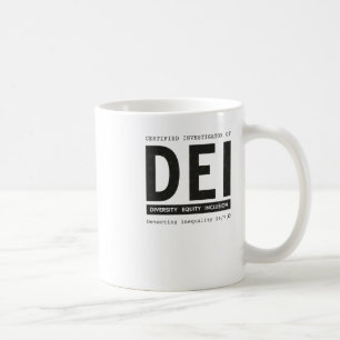 Caneca De Café Investigador Certificado Da Dei Diversity Equity I
