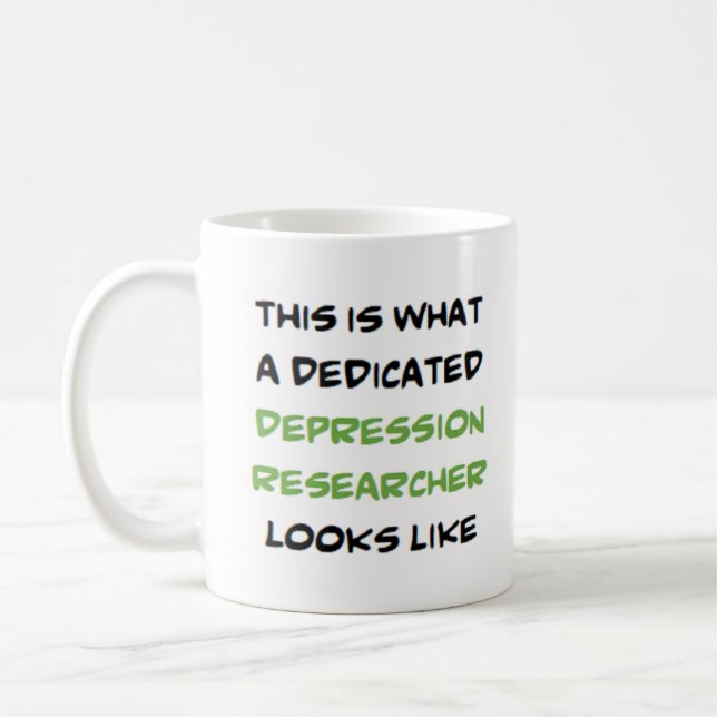 Caneca De Café investigador de depressão, dedicado (Esquerda)