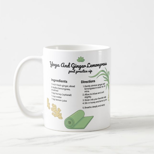 Caneca De Café Ioga de Gengibre Lemongrass Pós-Prática (Esquerda)