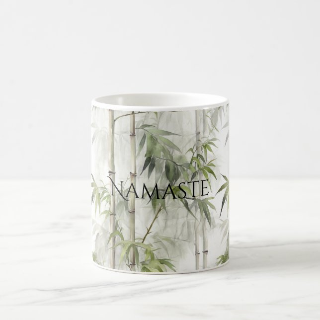 Caneca De Café Ioga de Mindfulness do Bambu Verde (Centro)