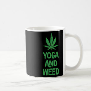 Caneca De Café Ioga E Folha De Maconha Treino Engraçado Academia