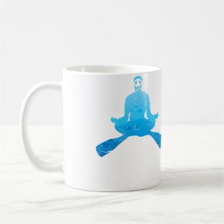 Caneca De Café Ioga Meditação Mergulho Oceano Mergulho Livre Mar 