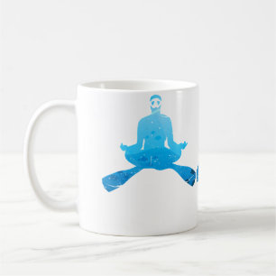 Caneca De Café Ioga Meditação Mergulho Oceano Mergulho Livre Mar