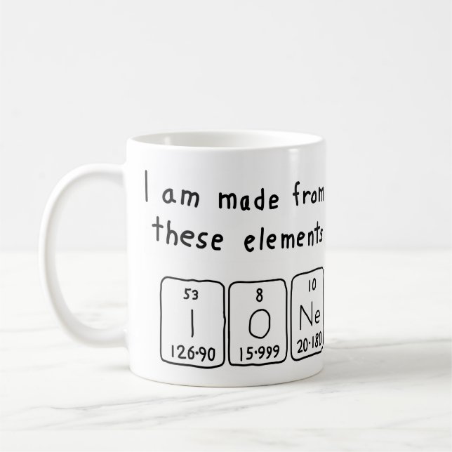 Caneca De Café Ione periódico mesa name mug (Esquerda)