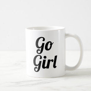 Caneca De Café Ir Garota   Slogan Mug   datilografia manuscrita