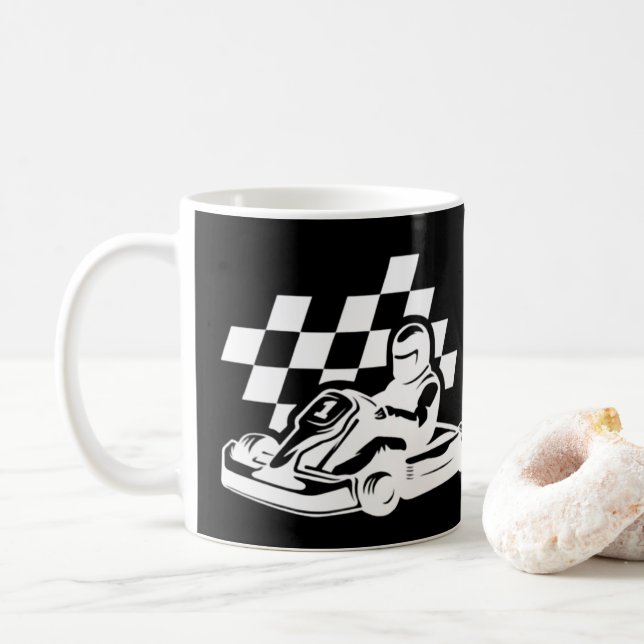 Caneca De Café Ir jogar karting, correndo de carro (Com Donut)