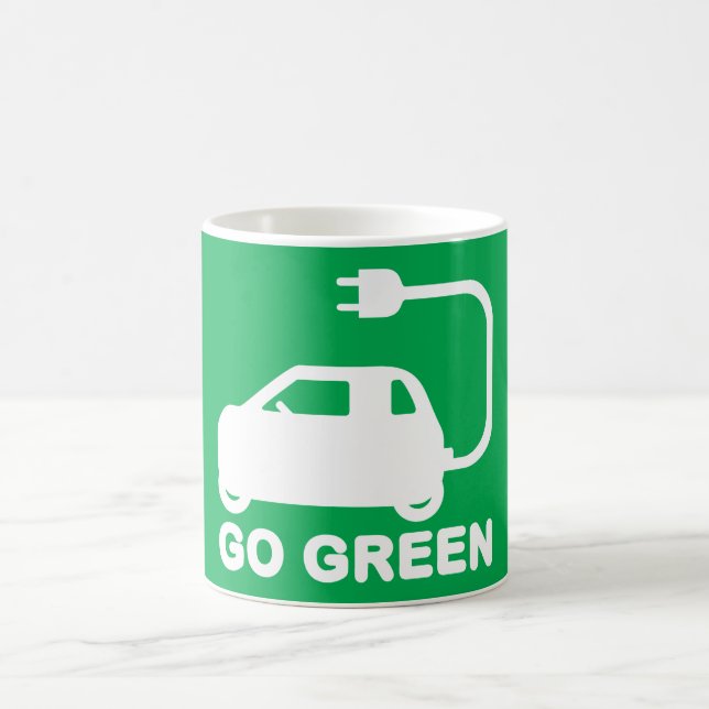 Caneca De Café Ir Verde ~ Dirigir Carros Elétricos (Centro)